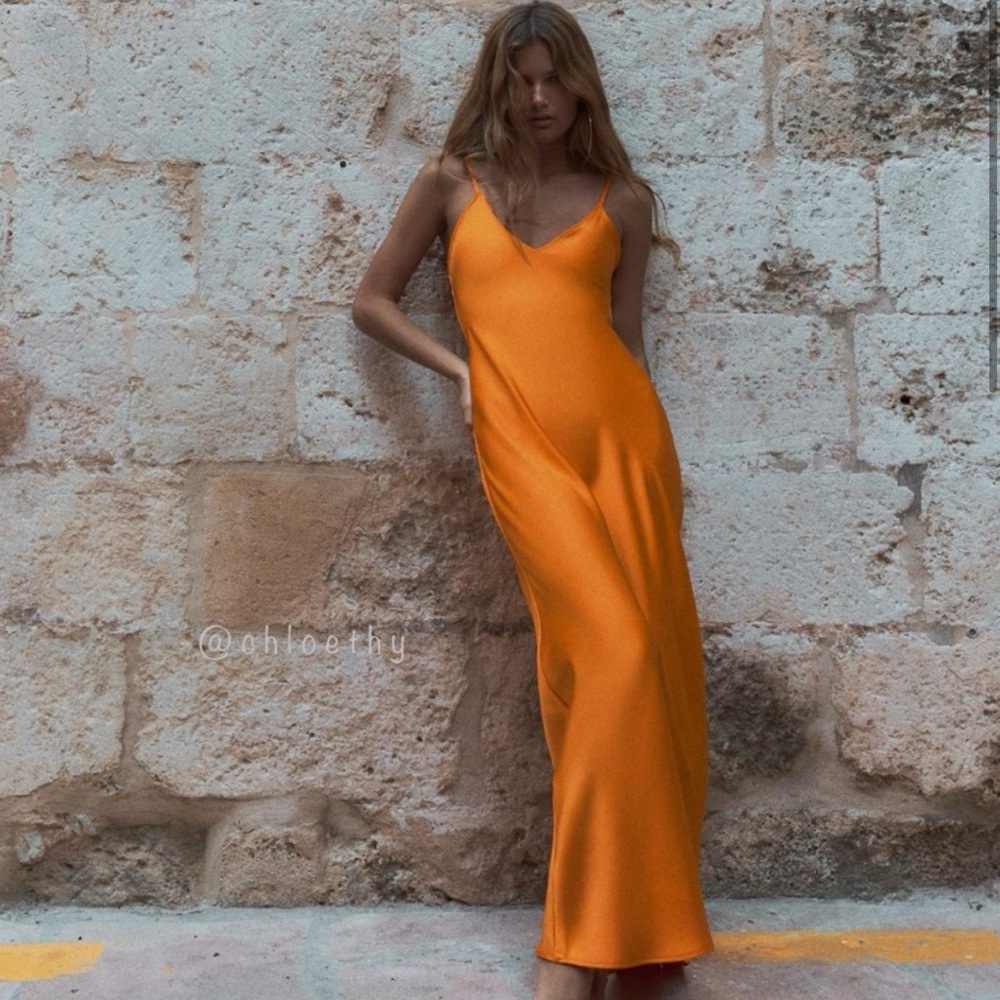 SOLD DO NOT BUY Zara Elegant Orange Maxi Dress